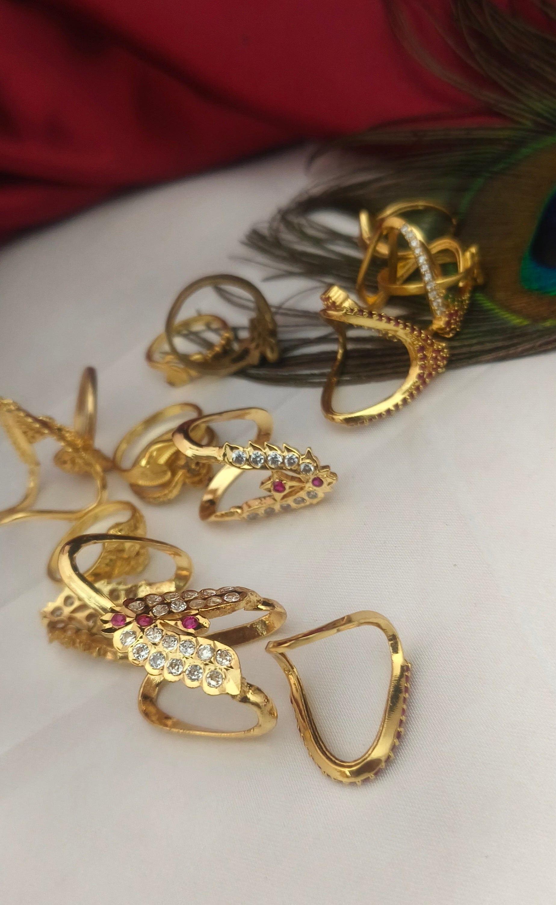 Five metal double line Ring - R1002