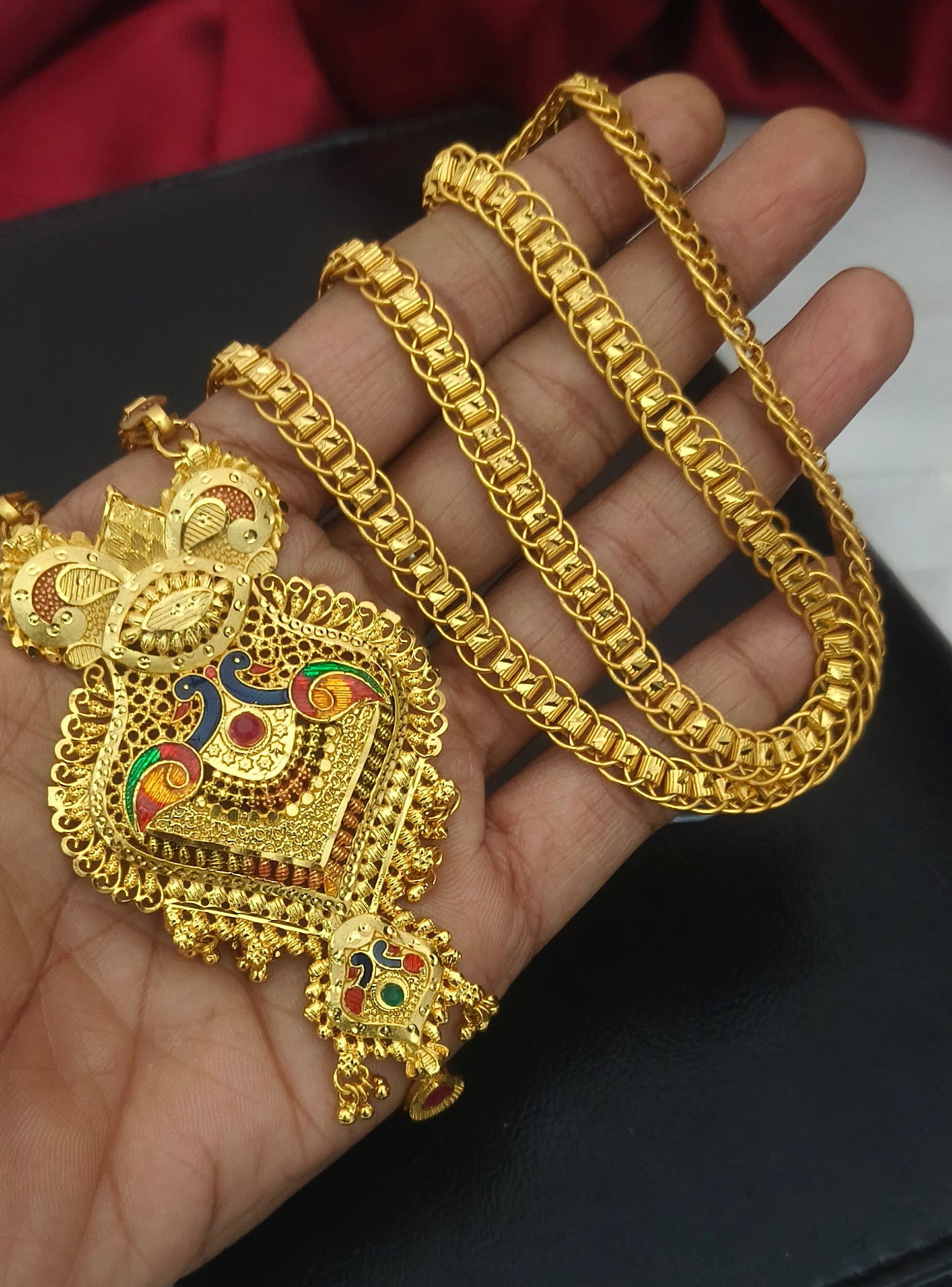 Traditional one gram Gold-Finish Dollar Chain – DL1001