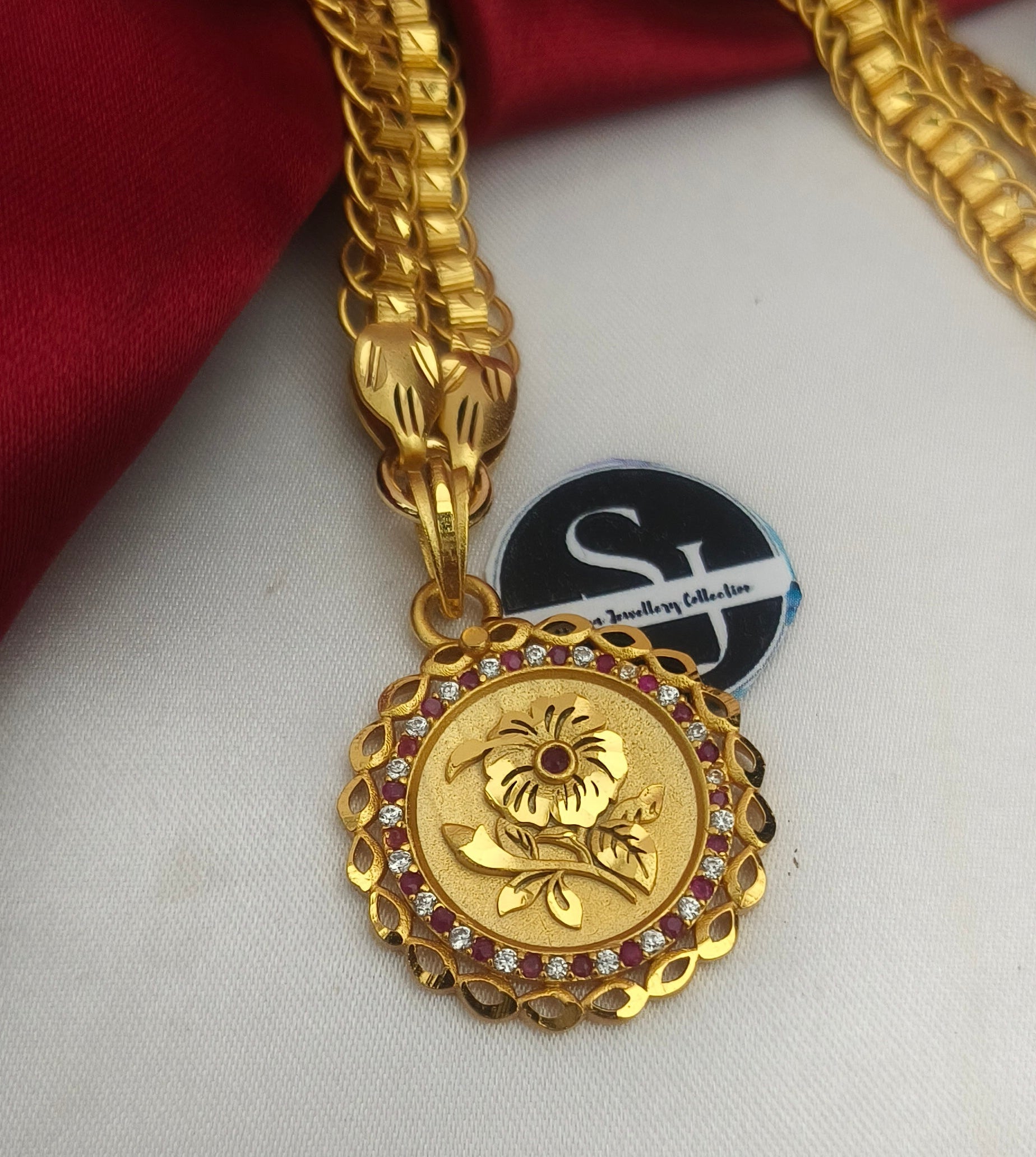 Flower pattern one gram forming doller chain - DL1004