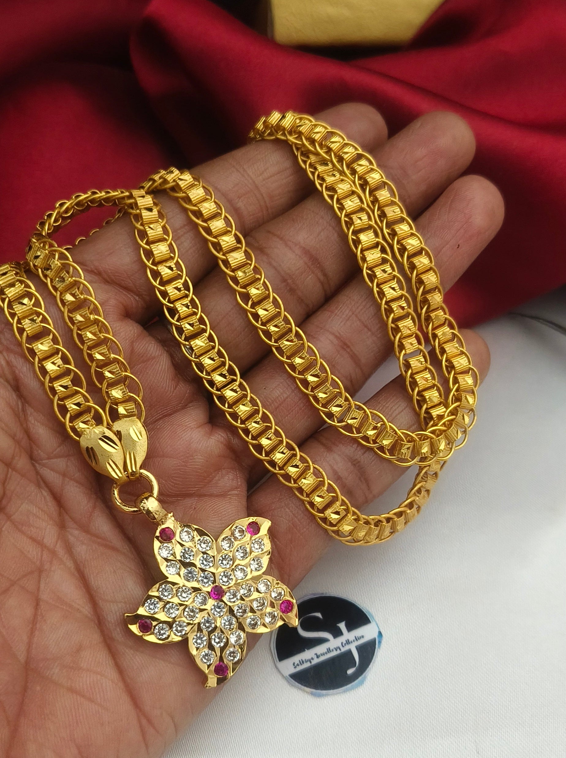 Impon Flower pattern dollar chain - DL1005