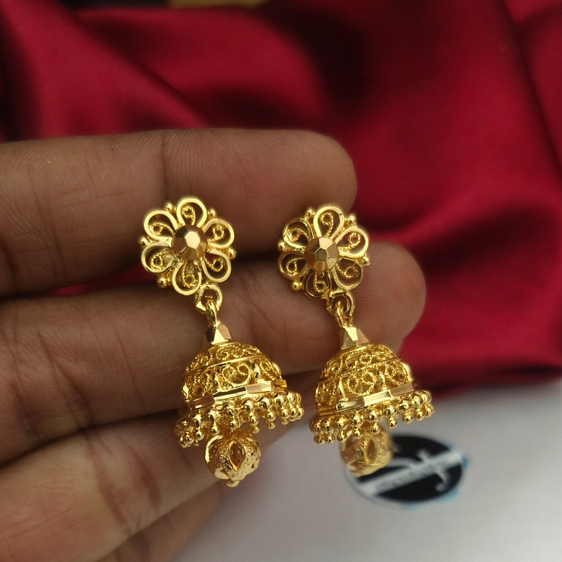 Microplated Jumka with ball drops - EC1006