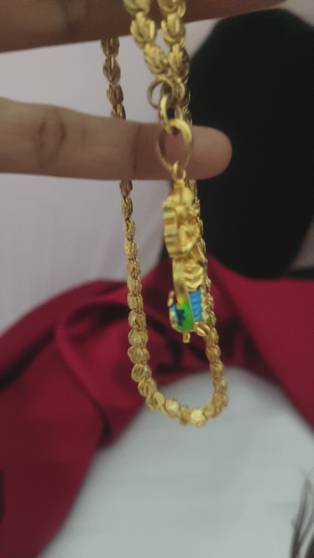 Lord Murugan Dollar Chain – Premium Gold-Finish Temple Jewellery-DL1002