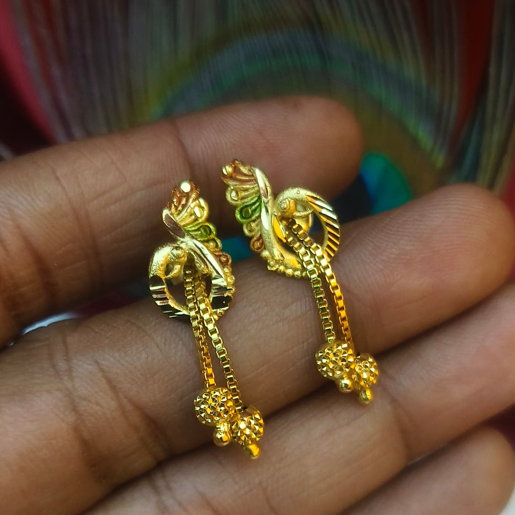One gram forming polished earrings -E1013