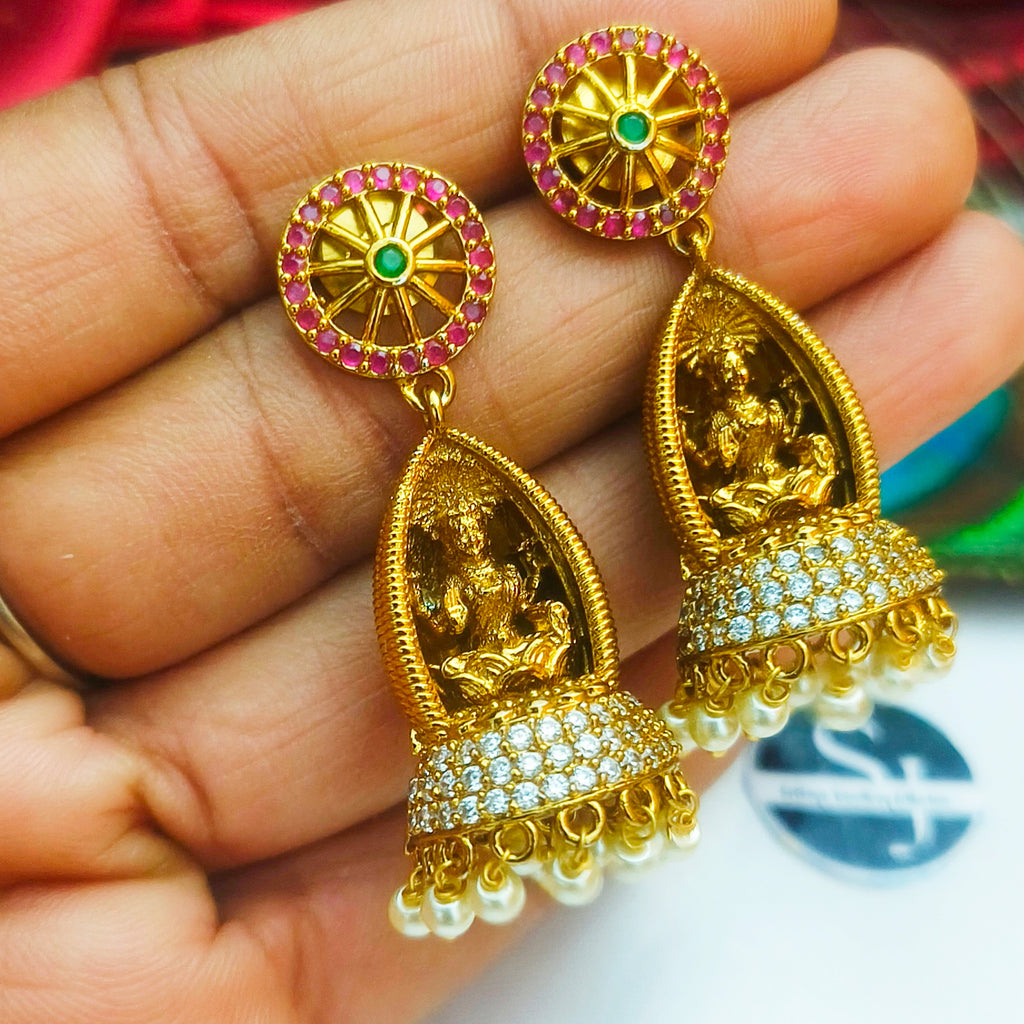 Premium Matte Finish Lakshmi Jhumka-E1008