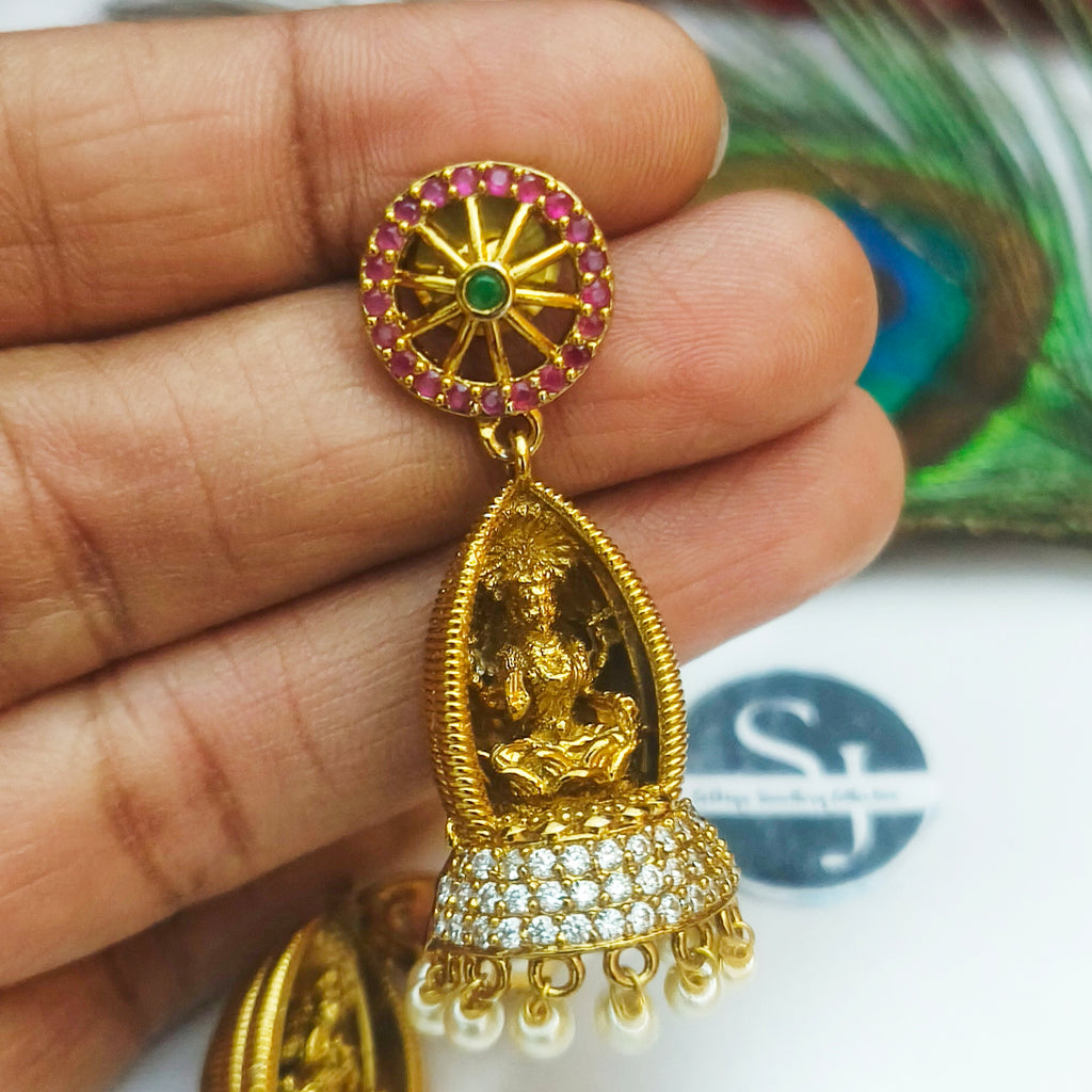 Premium Matte Finish Lakshmi Jhumka-E1008