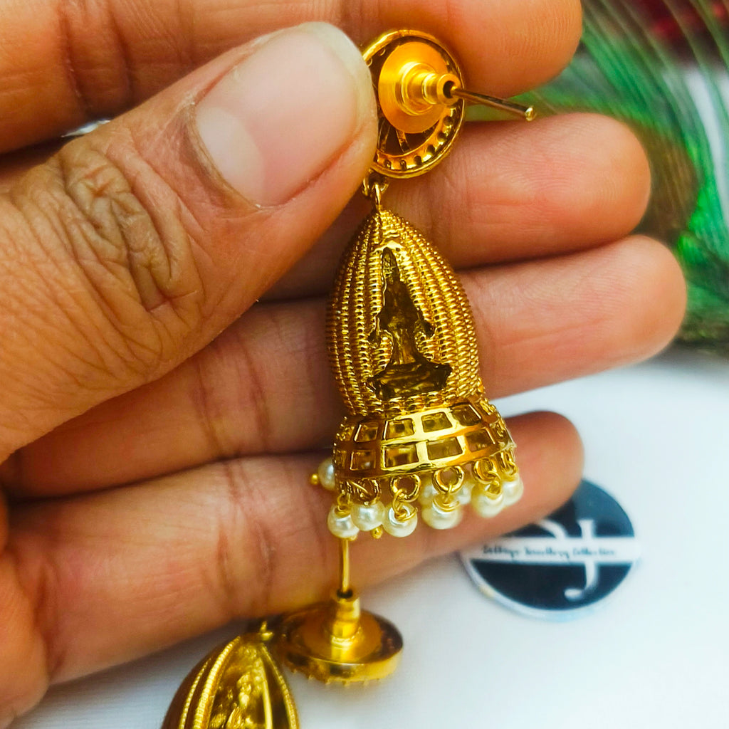 Premium Matte Finish Lakshmi Jhumka-E1008