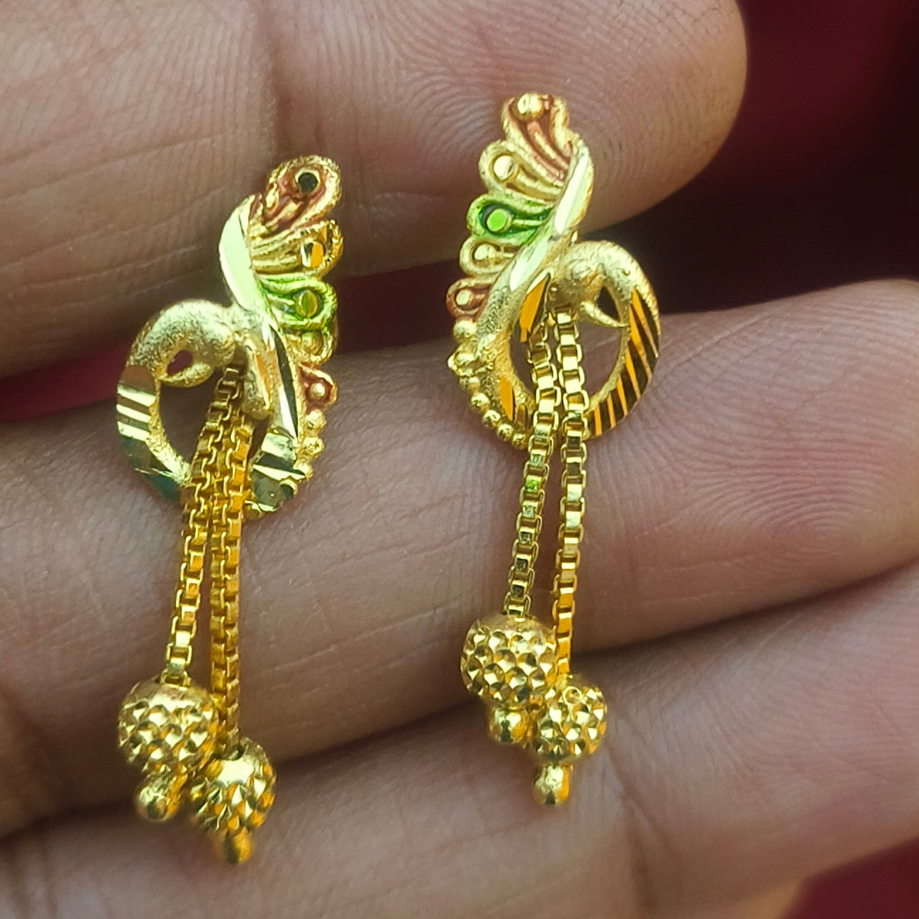 One gram forming polished earrings -E1013