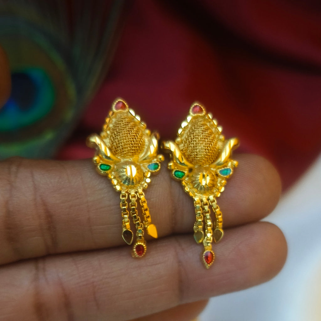 One gram forming polished earrings- E1009