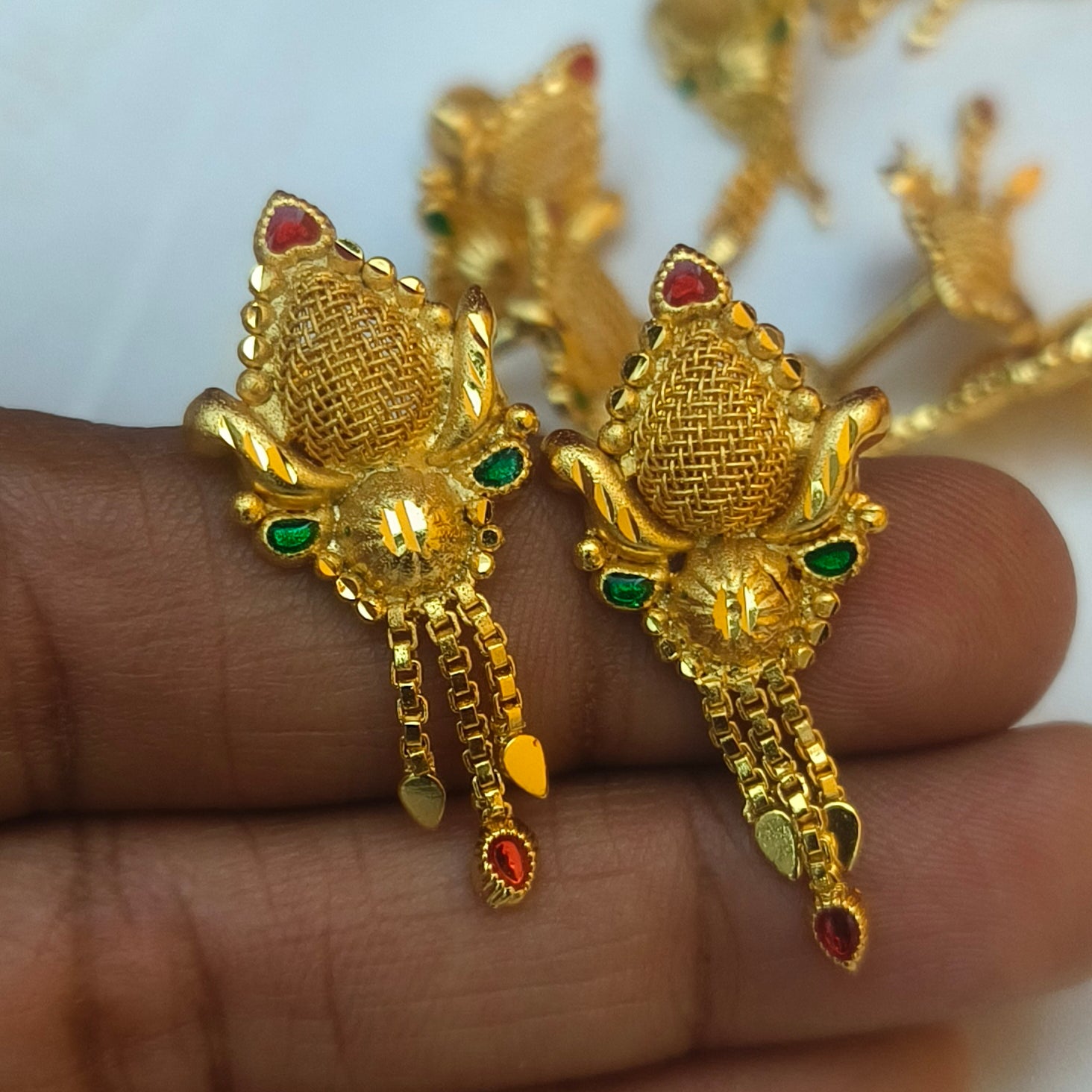 One gram forming polished earrings- E1009